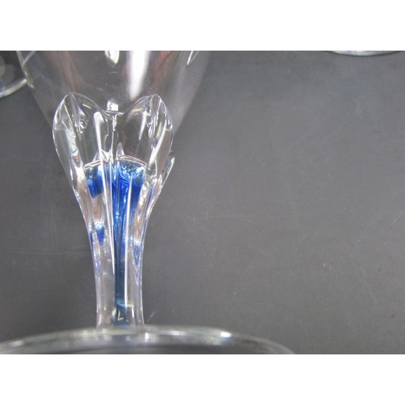 Studio Nova Crystal Large Iced Tea  Goblets Blue Core Bundle of 3 - Picture 4 of 8